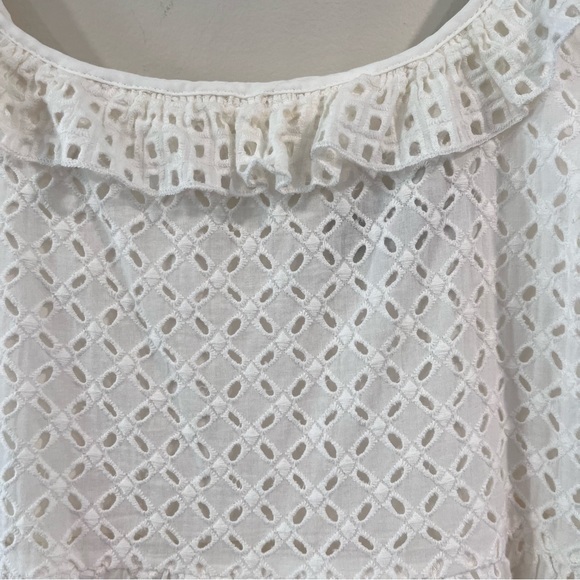 Lulus Make a Wish‎ White Eyelet Ruffled Mini Dress MEDIUM - Picture 7 of 13